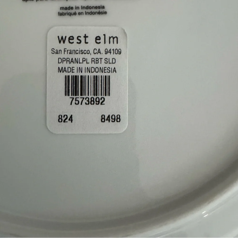 NEW West Elm Rachel Kozlowski Dapper Rabbit Salad Plates Set of 8